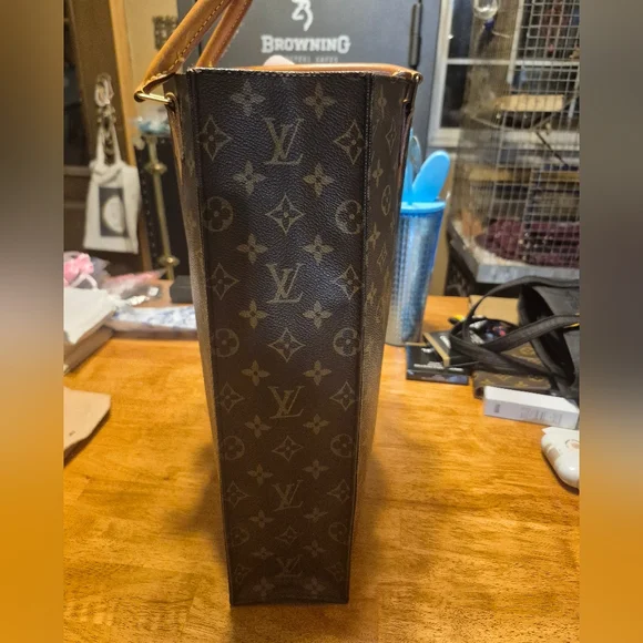Louis Vuitton Brown Monogram Tote Bag - Picture 3 of 12